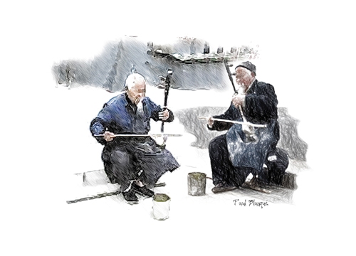 Joueurs de violon de Pékin de Paul Blanqué